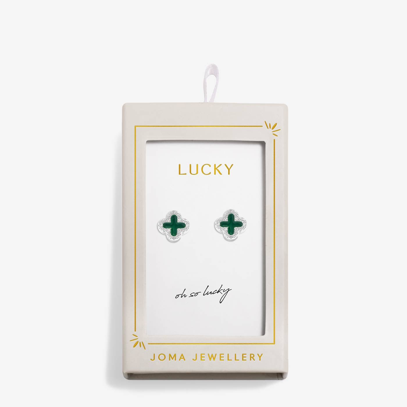 Joma Jewellery Moments to Shine - Lucky - Silver Plated Boxed Clover Stud Earrings