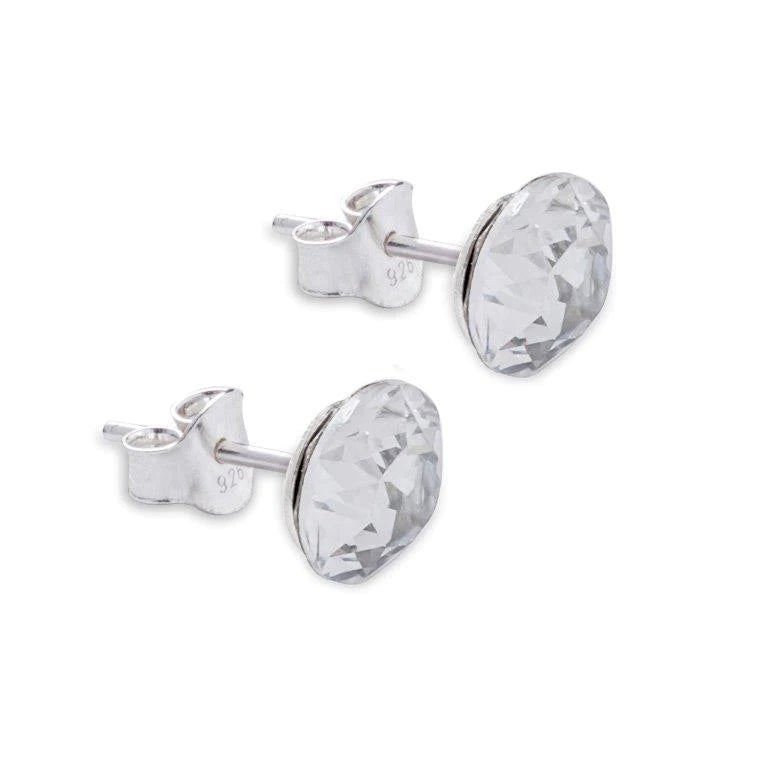 Byzantium 8mm Large Austrian Crystal Studs - Chaton -Crystal Plain