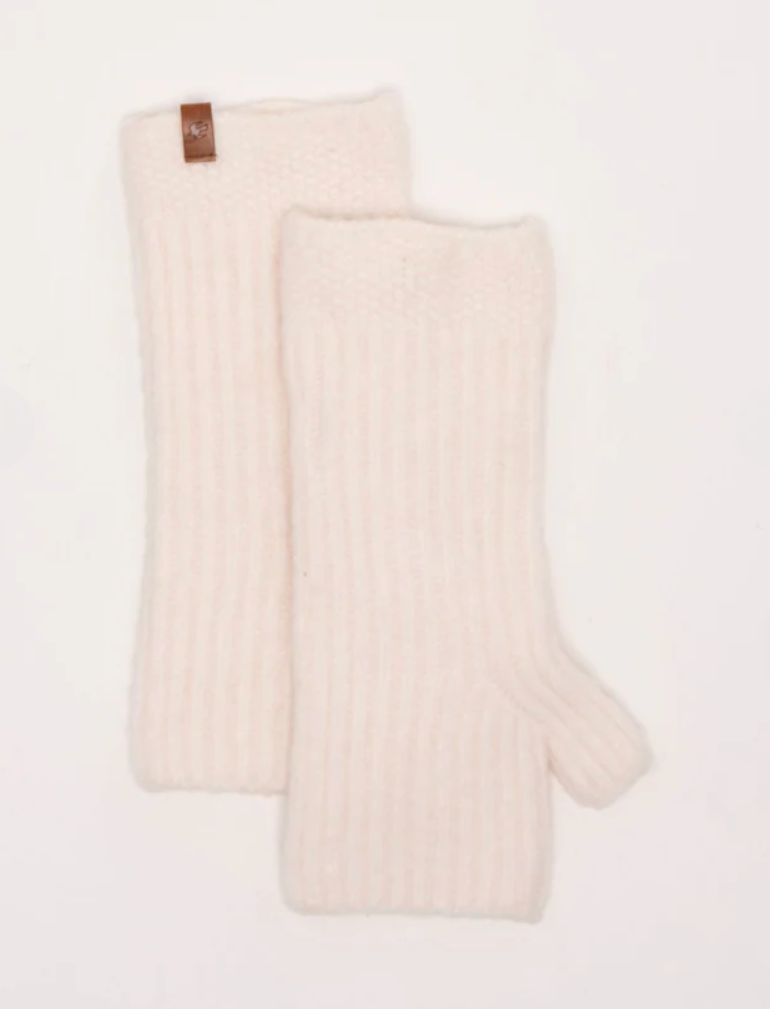 Brakeburn - Stellar Pointelle Rib Knitted - Wrist Warmers - Cream