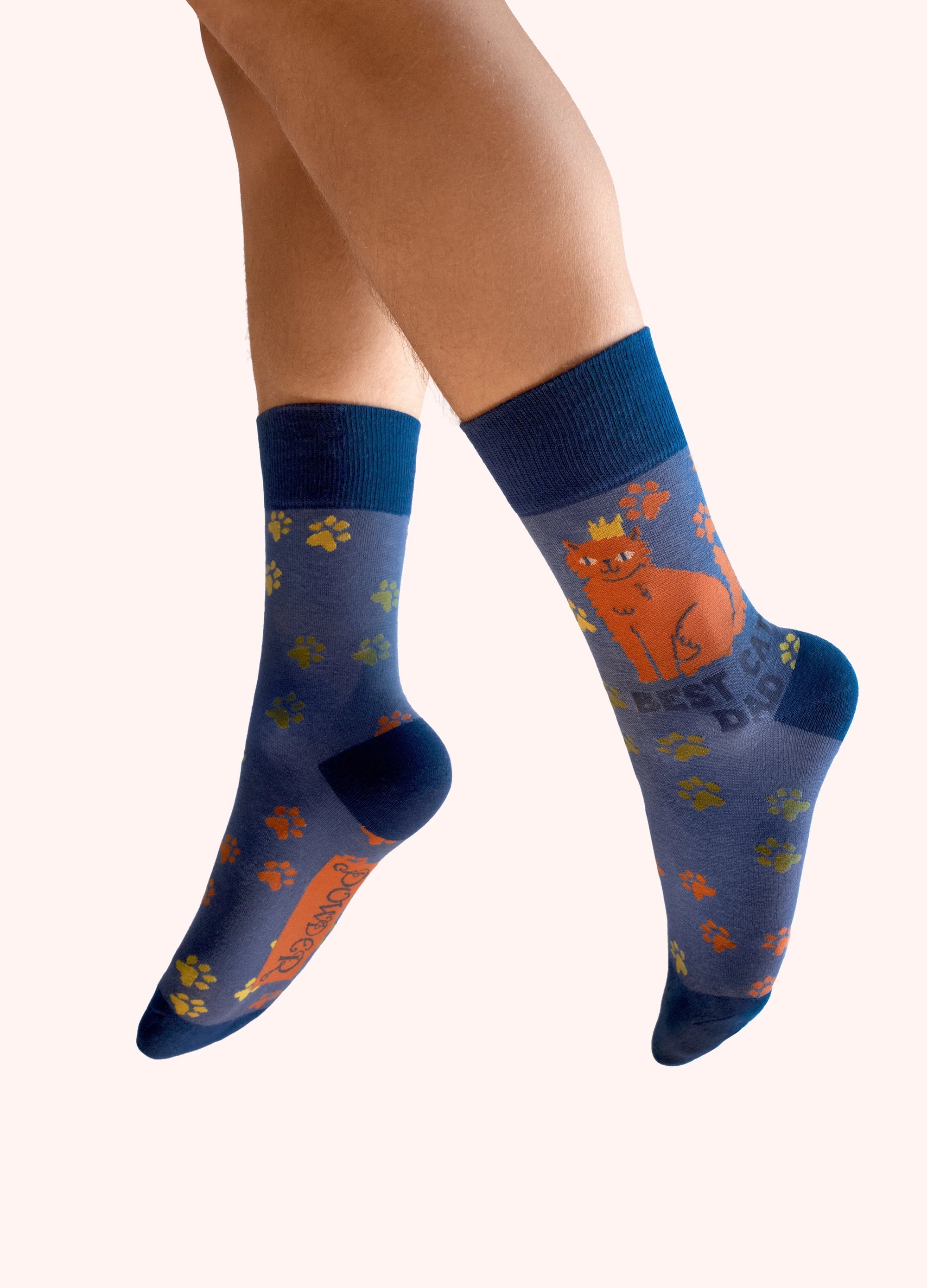 Powder Men’s Ankle Socks - Best Cat Dad - Blue