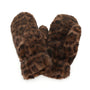 Park Lane - Ladies Faux Fur Mittens - Leopard Animal Print