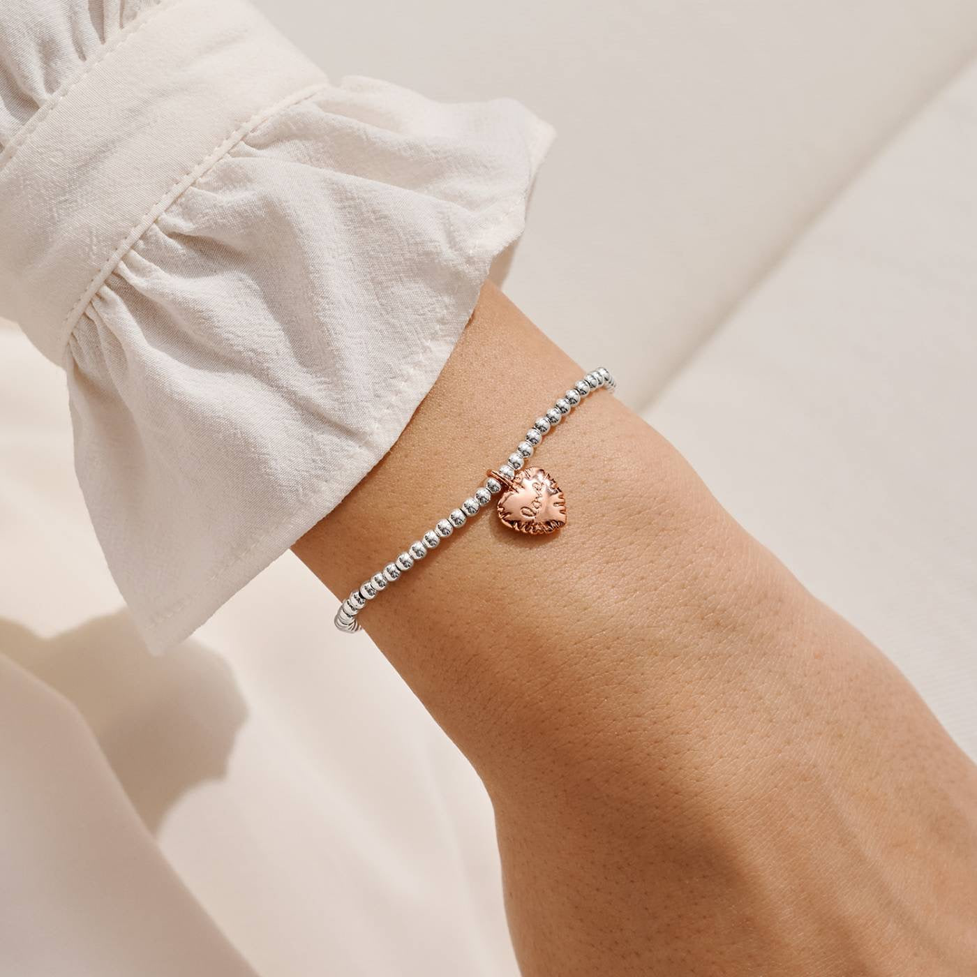 Joma Jewellery - 'A Little Birthday Love' - Silver &amp; Rose Gold Plated Bracelet