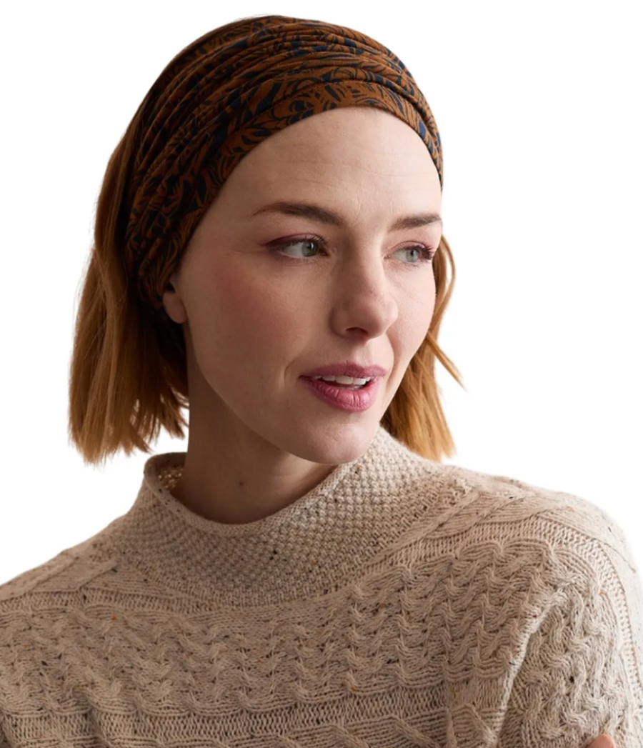 Lily &amp; Me - Mono Foliage Floral Multiband Snood - Burnt Caramel/Black