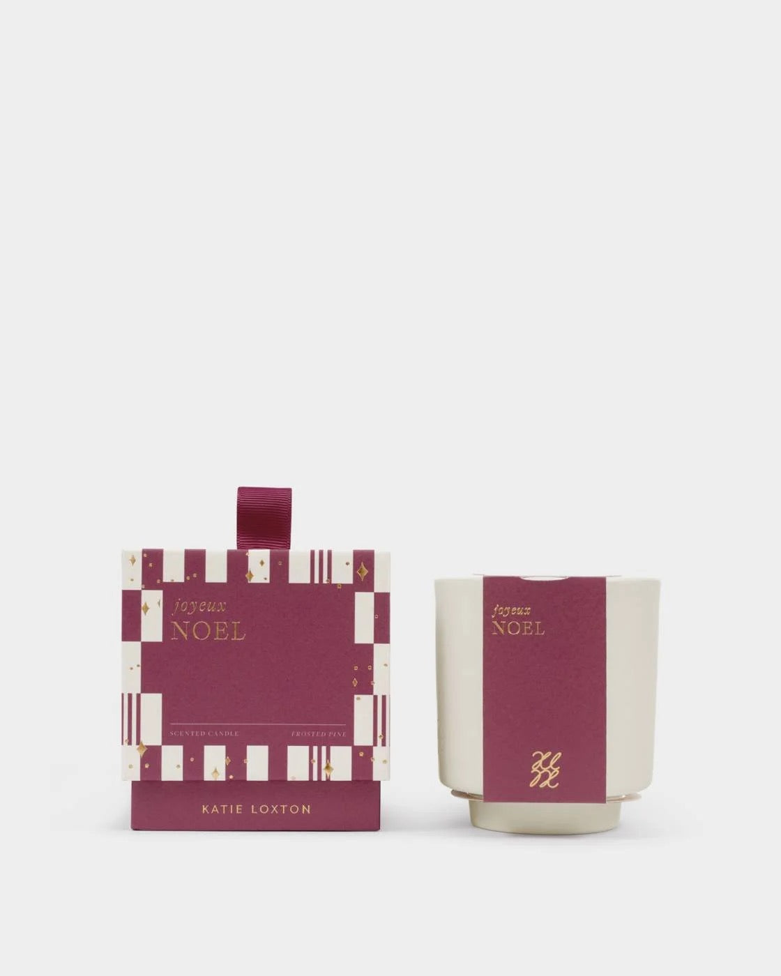 Katie Loxton - Joyeux Noel - Sentiment Soy Wax Candle - Frosted Pine &amp; Cedarwood