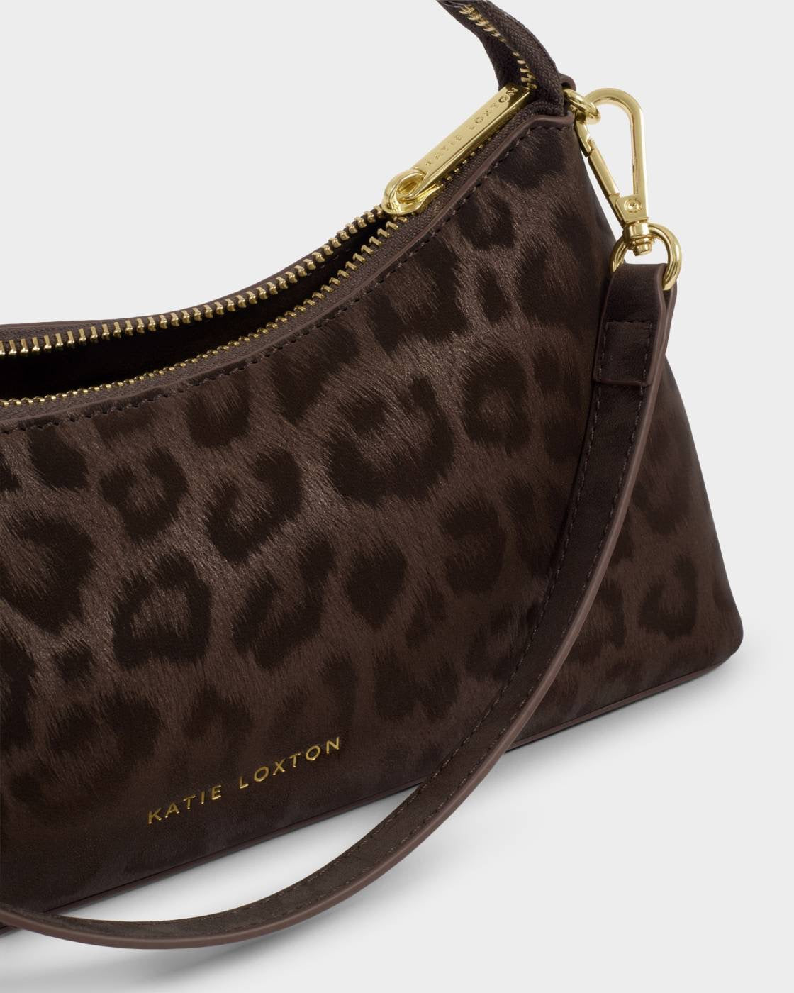 Katie Loxton - Miley - Small Shoulder Handbag - Chocolate Leopard