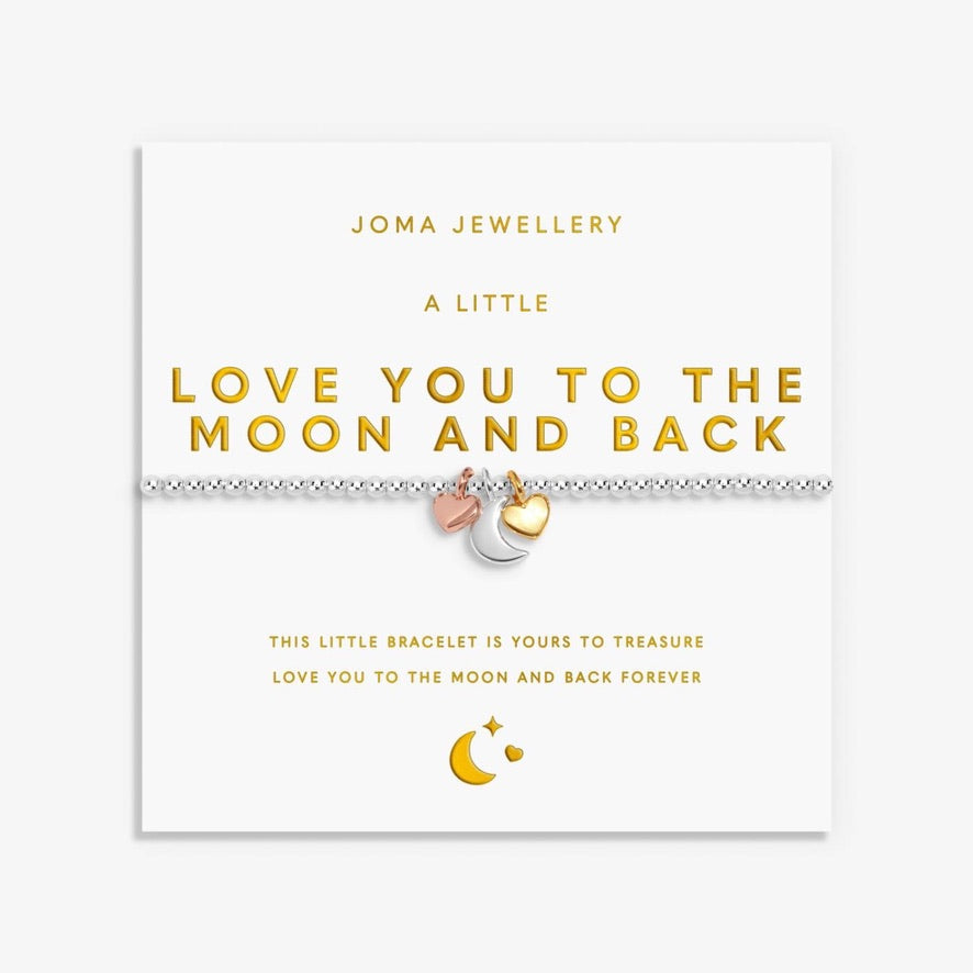 Joma Jewellery - Charmed Moments - A Little 'Love you to the Moon &amp; Back' - Three Tone Charm Bracelet