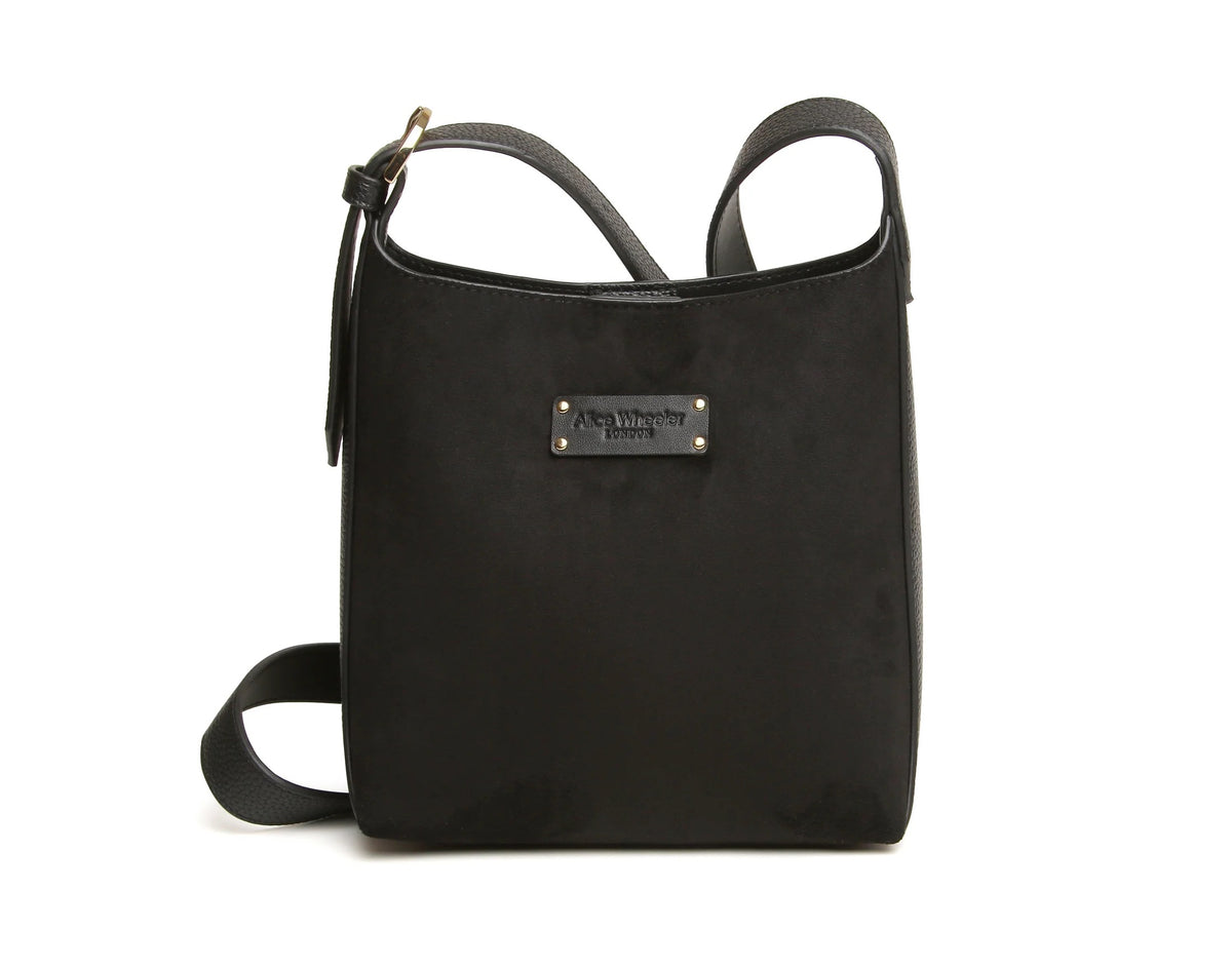 Alice Wheeler - Suede Kensington - Mini Hobo Crossbody Bag - Black