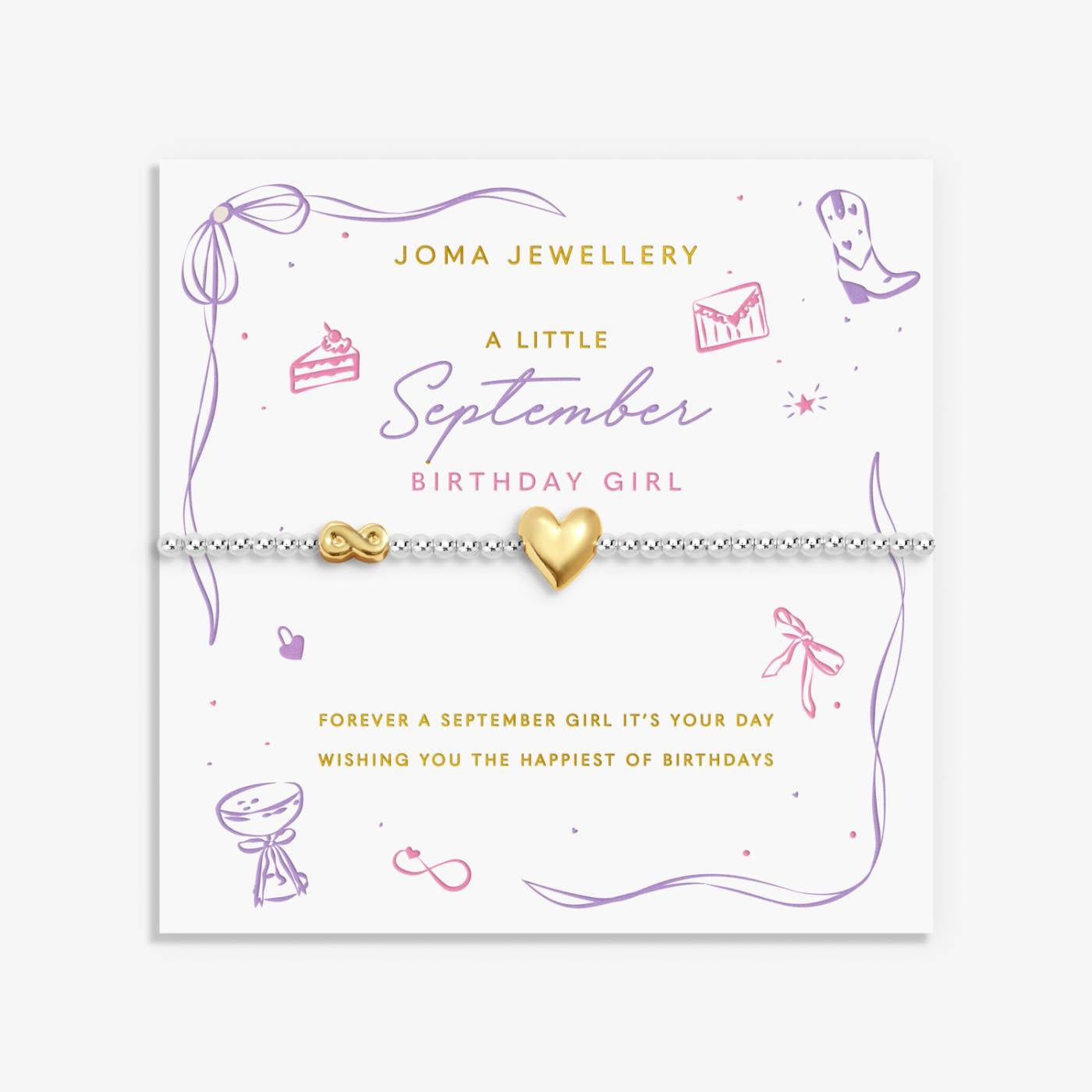 Joma Jewellery - A Little September Birthday Girl - Birth Month - Silver &amp; Gold Plated Bracelet
