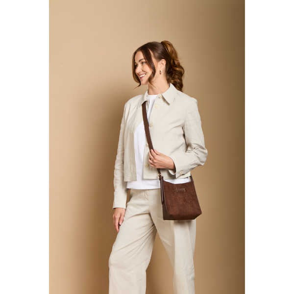 Alice Wheeler - Suede Kensington - Mini Hobo Crossbody Bag - Chocolate