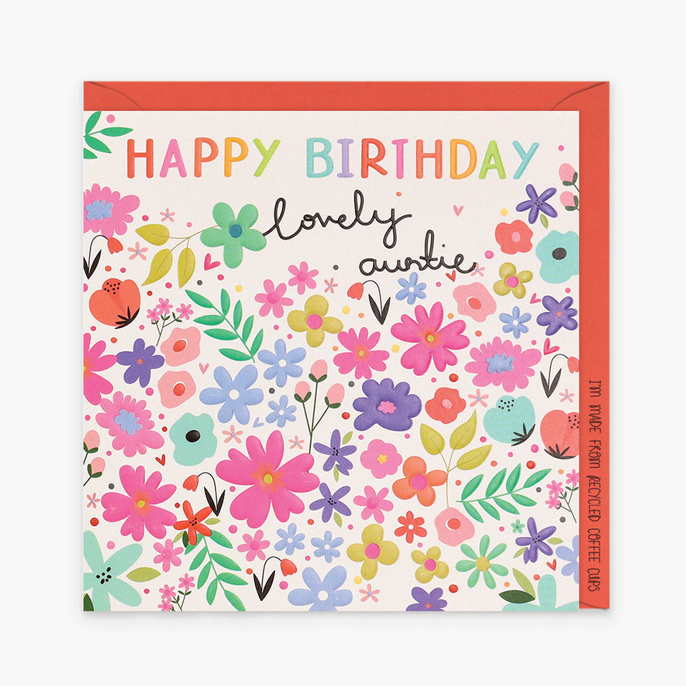 Belly Button Happy Birthday Auntie Floral Small Card