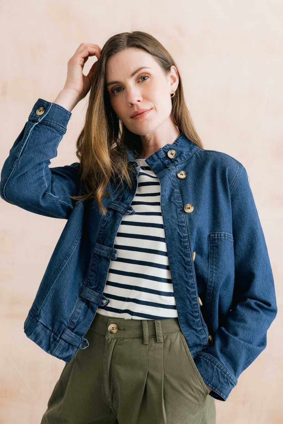 Docklands Plain Denim Utility Jacket - Blue Denim - Lily &amp; Me