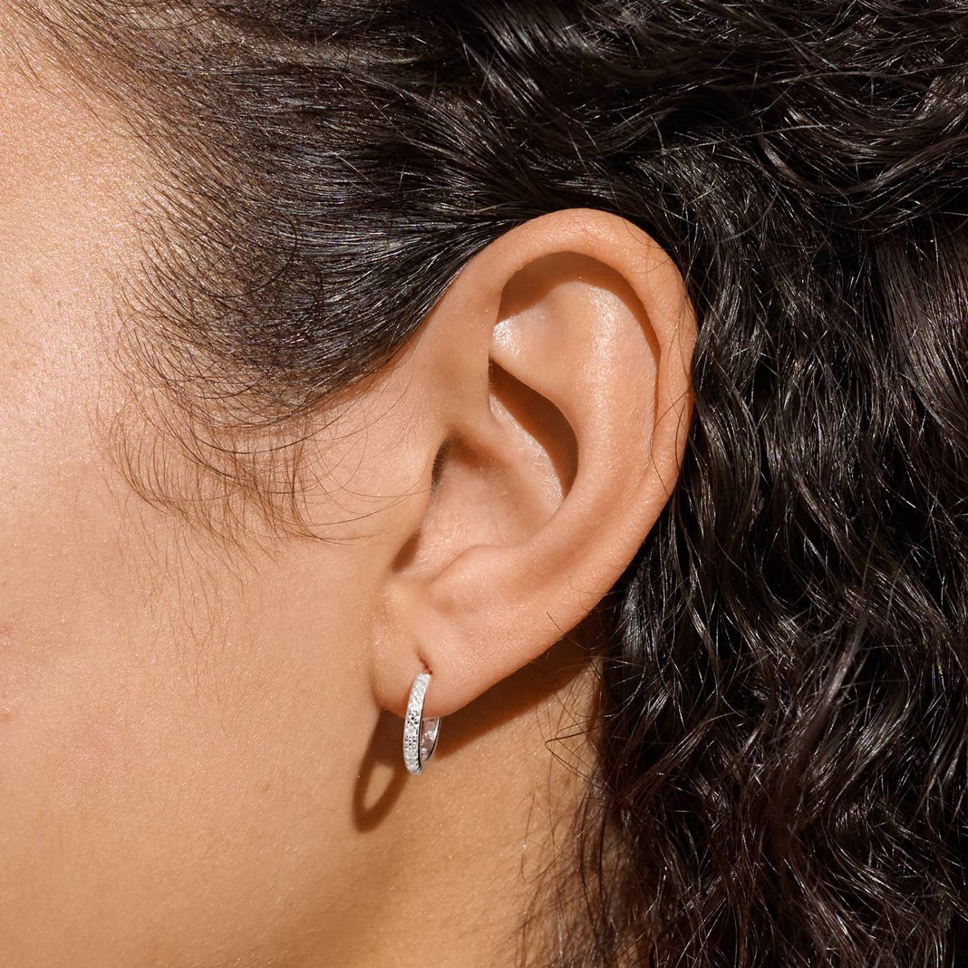 Joma Jewellery Moments to Shine - Be You - Silver Plated Boxed Pave Hoop Earrings