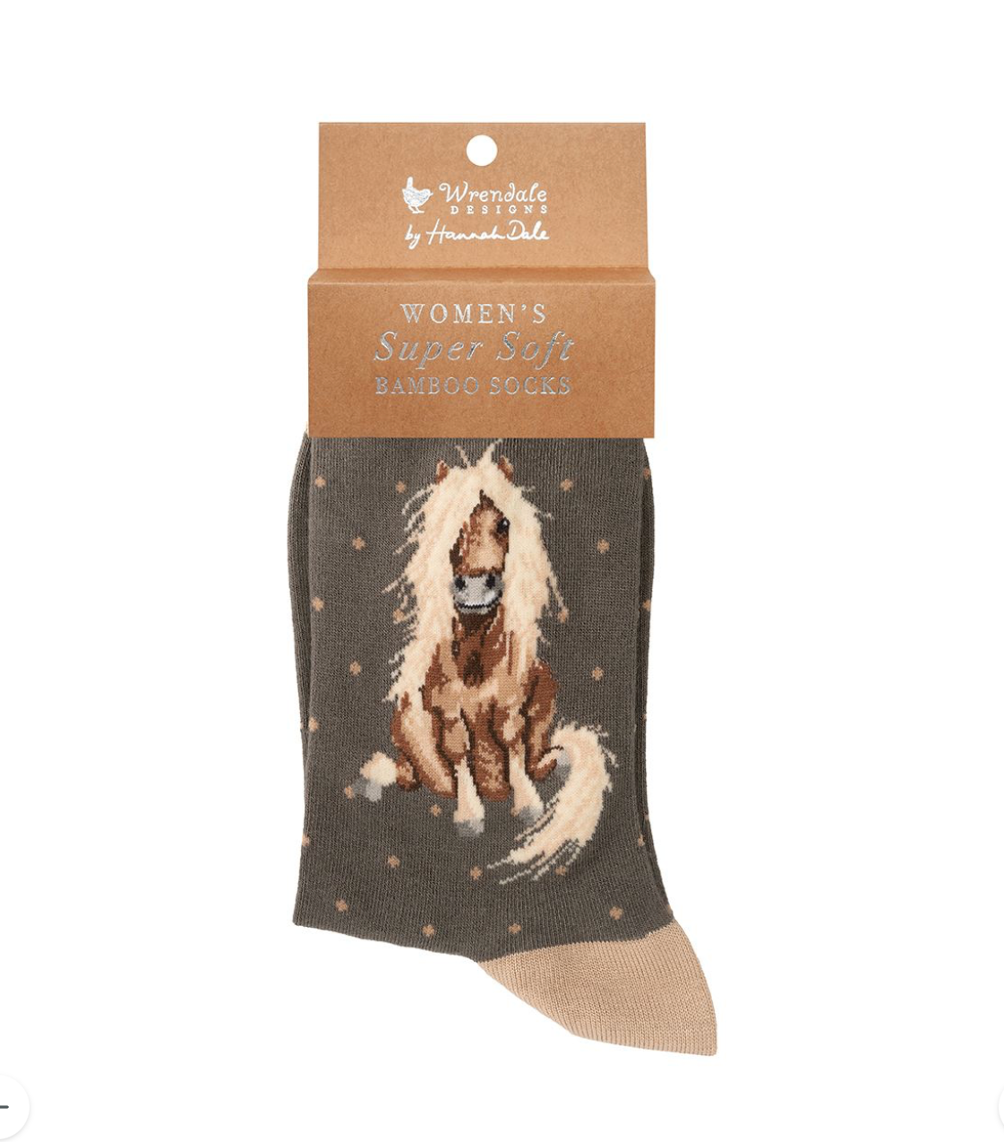 'Gloria' Horse - Charcoal Grey -  Bamboo Ladies Ankle Socks - Wrendale Design