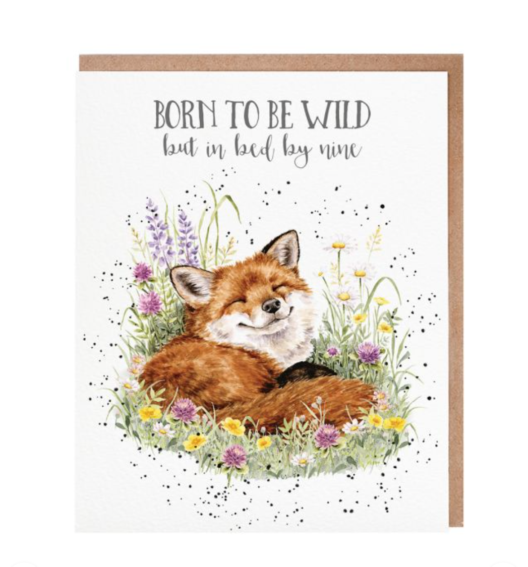 'Born to be wild' Fox Birthday Card - Wrendale Designs