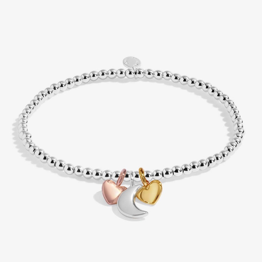 Joma Jewellery - Charmed Moments - A Little 'Love you to the Moon &amp; Back' - Three Tone Charm Bracelet
