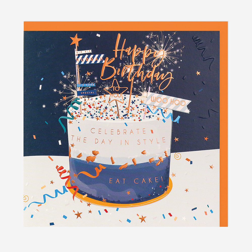 Belly Button Happy Birthday Sparkling Cake Card