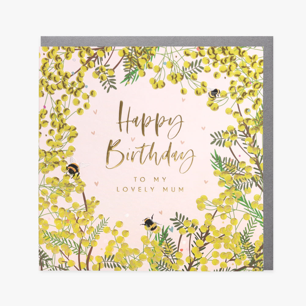 Belly Button Mimosa Lovely Mum Birthday Card