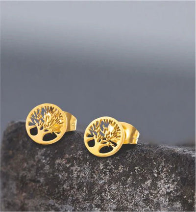 Byzantium Gold Tree of Life Stud Earrings