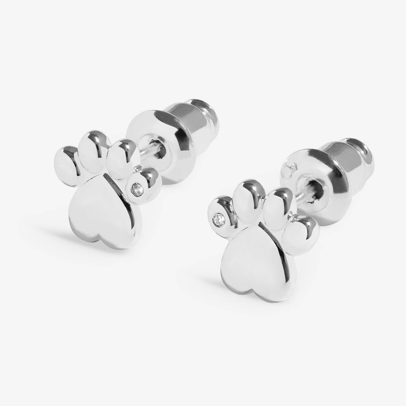 Joma Jewellery Moments to Shine - Perfect Pawprints - Silver Plated Boxed Paw Stud Earrings