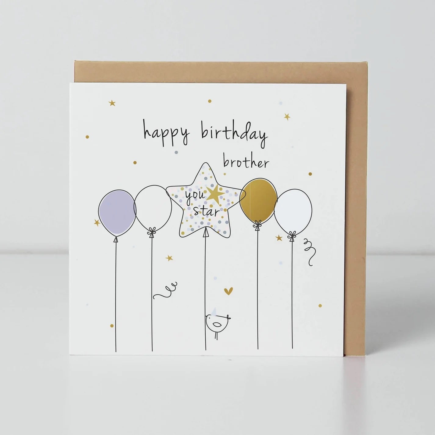 Belly Button - Happy Birthday Brother You Star Birdie SMALL Card