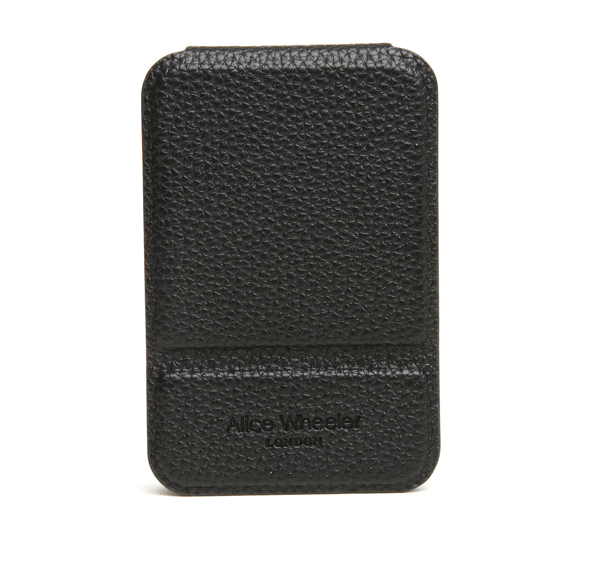 Alice Wheeler - Faux Leather - Mini Folding Compact Mirror - Black