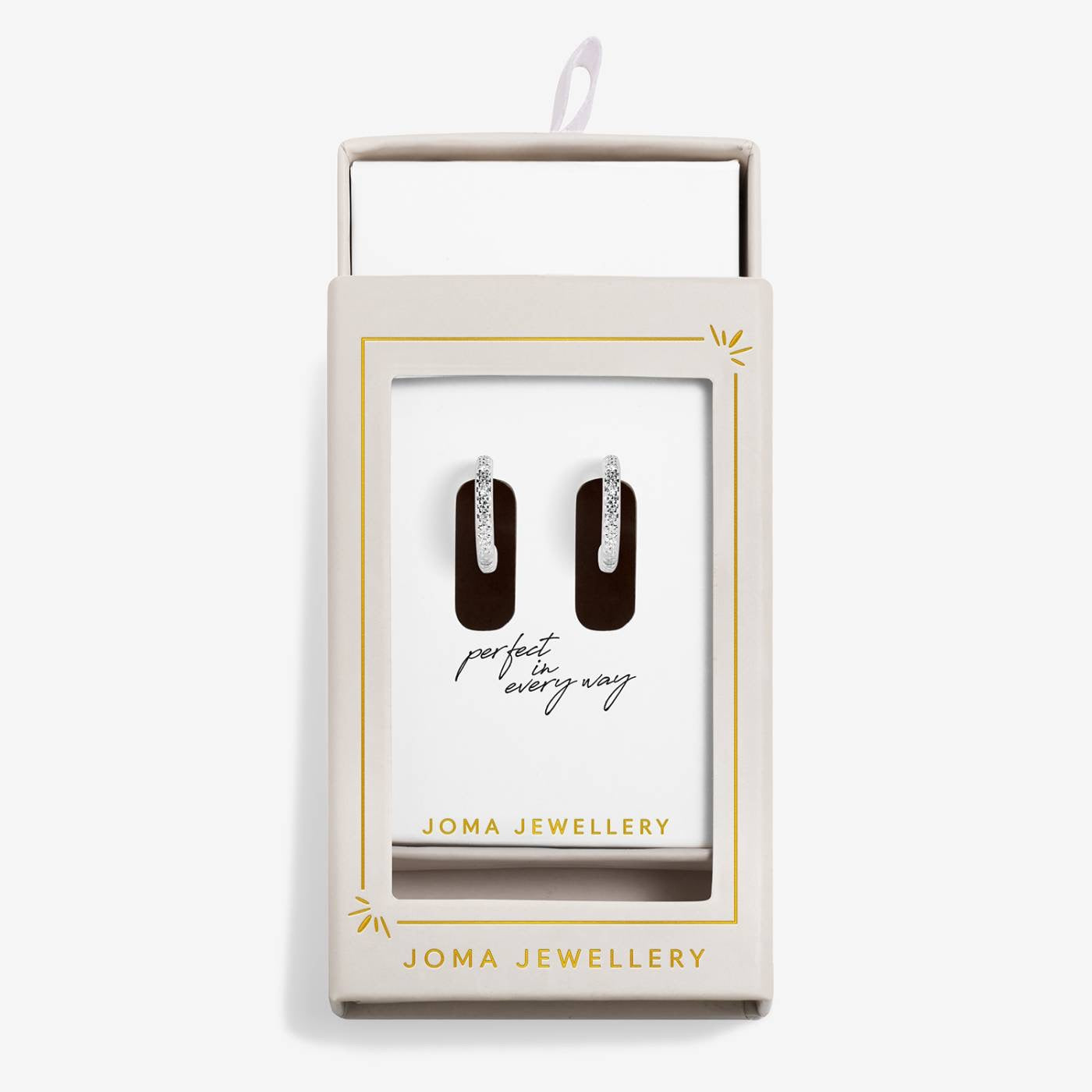 Joma Jewellery Moments to Shine - Be You - Silver Plated Boxed Pave Hoop Earrings