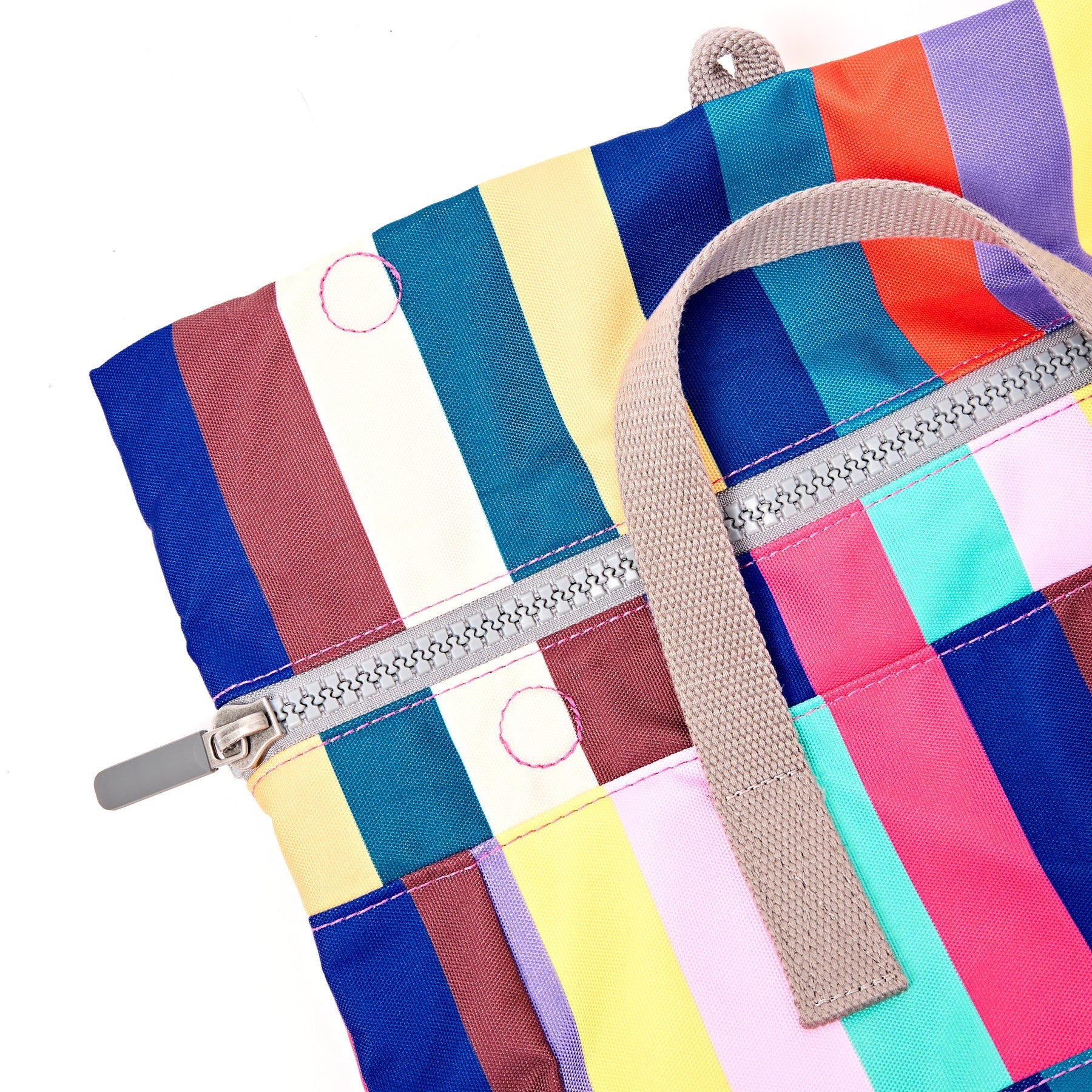 Roka Canfield B Backpack-Recycled Canvas - SMALL - Wide Multi Stripe (Limited Edition)