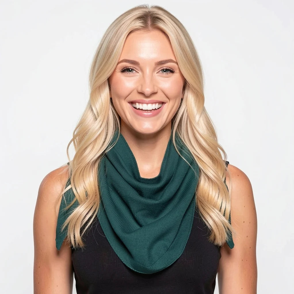 Park Lane - Plain Knitted Triangular Scarf - Teal