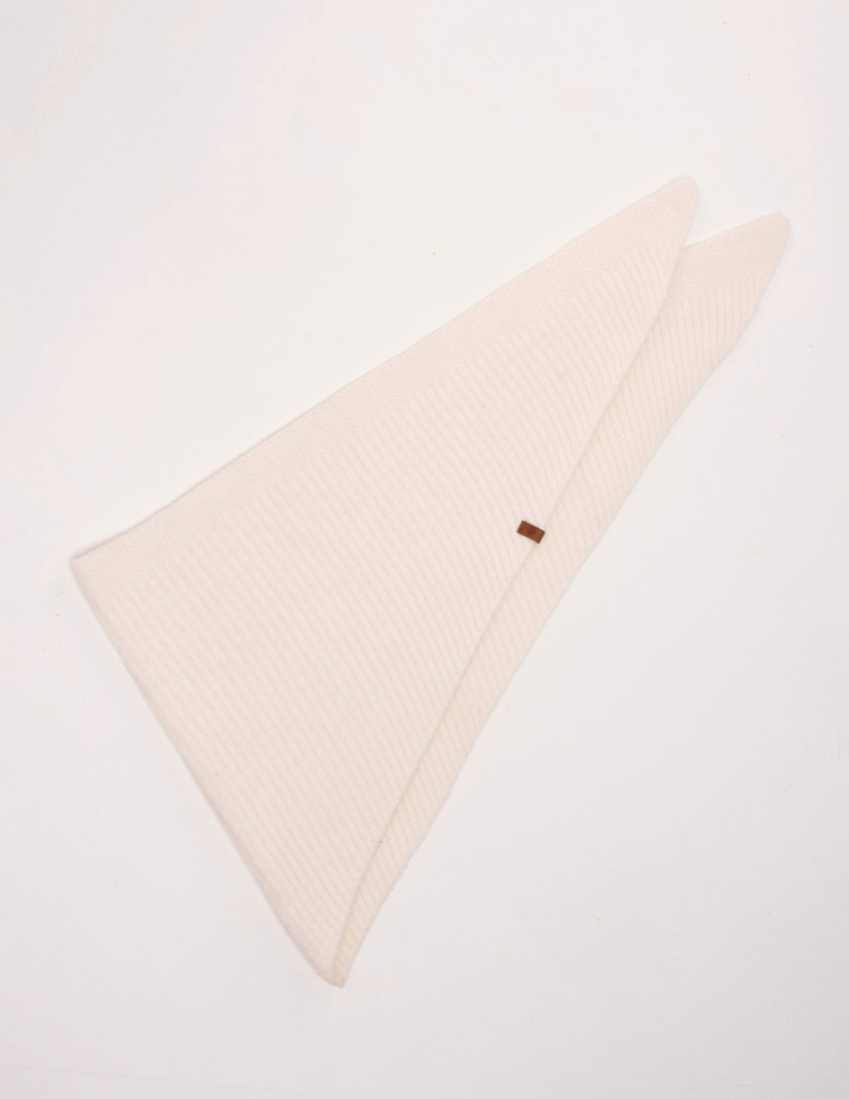 Brakeburn - Stellar Pointelle Rib Knitted - Triangle Scarf - Cream