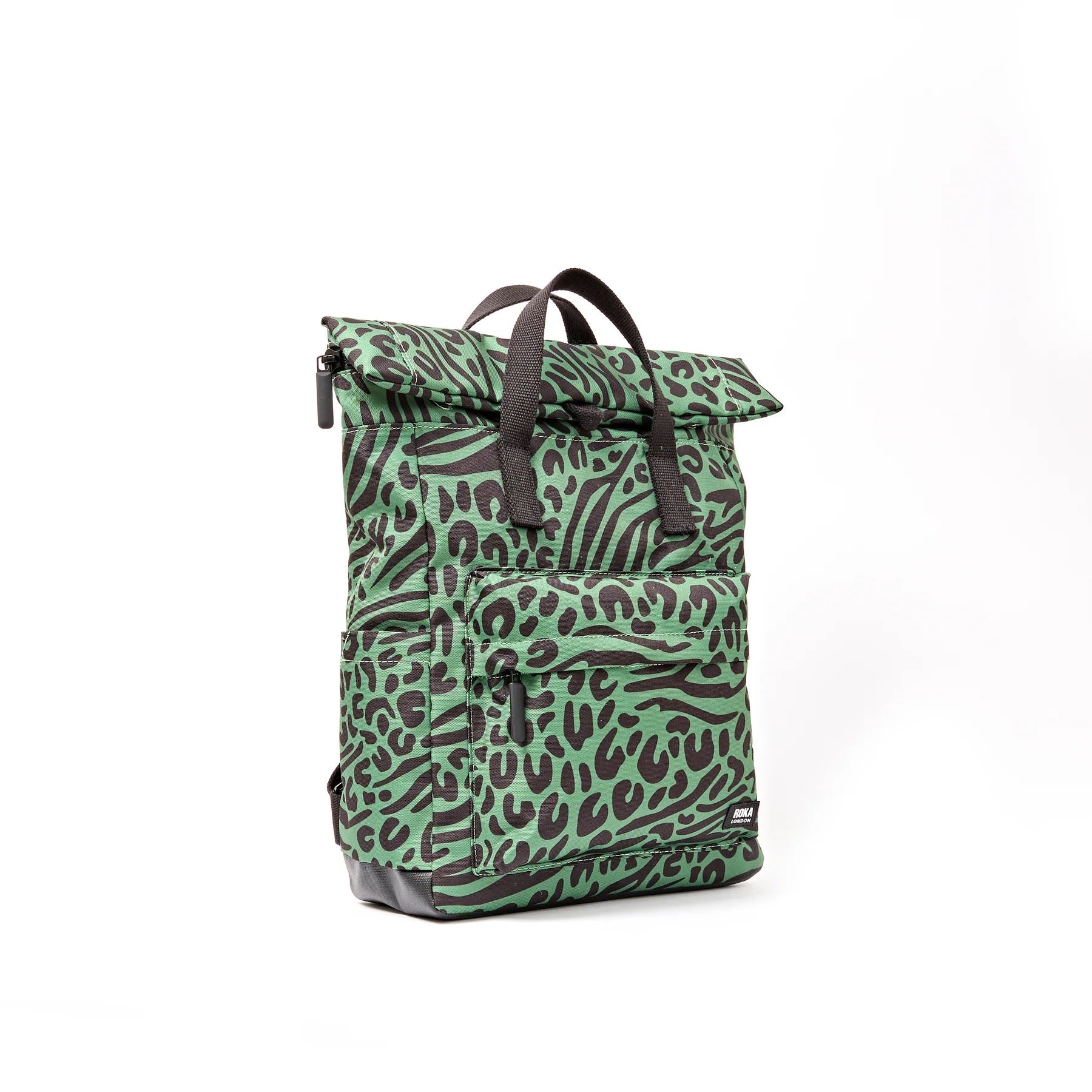 Roka Canfield Recycled CANVAS - Medium Backpack - Mixed Animal Artichoke (Limited Edition) Green/Black