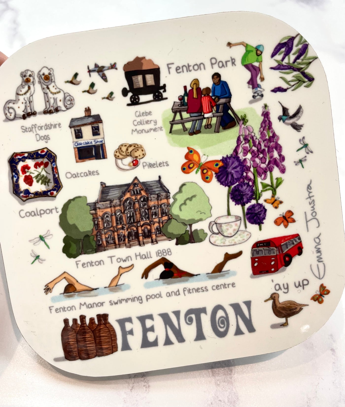 Emma Joustra Six Towns Series - FENTON Coaster