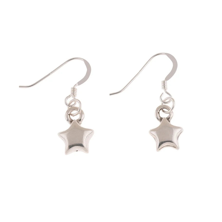 Carrie Elspeth - Star Drop Earrings - Silver