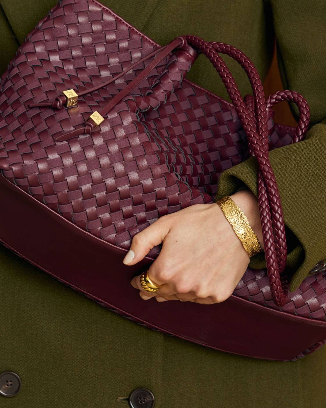 Katie Loxton - Nova Woven - Small Shoulder Tote Handbag - Cherry