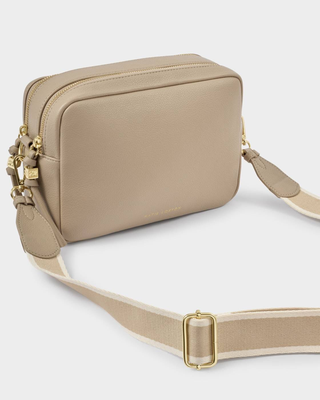 Katie Loxton - Lottie - Large Double Zip Crossbody Bag - Light Taupe