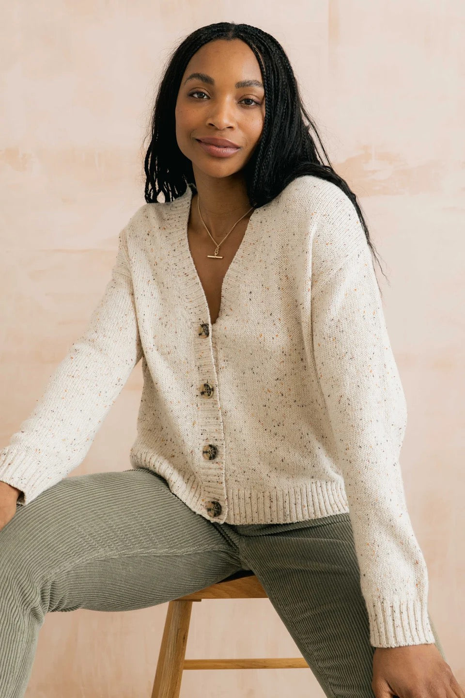 Bloom - Knit Cardigan - Ecru (Fleck) - Lily &amp; Me