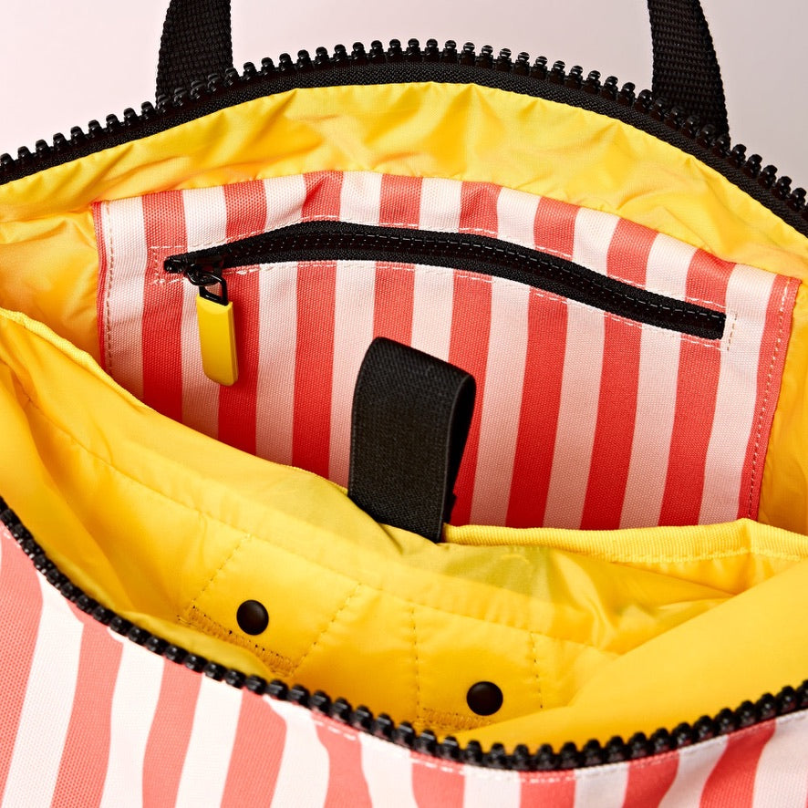Roka Canfield Recycled Canvas - Medium Backpack - Coral Stripe