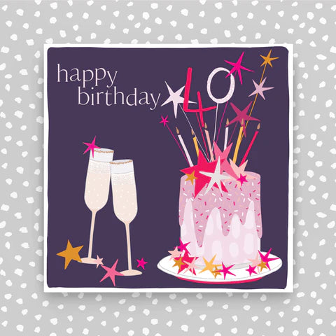 Molly Mae 40th Birthday Cake & Fizz Card