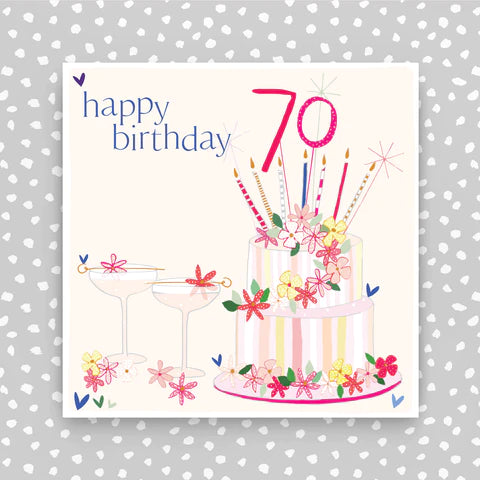 Molly Mae 70th Birthday Cake & Fizz Card