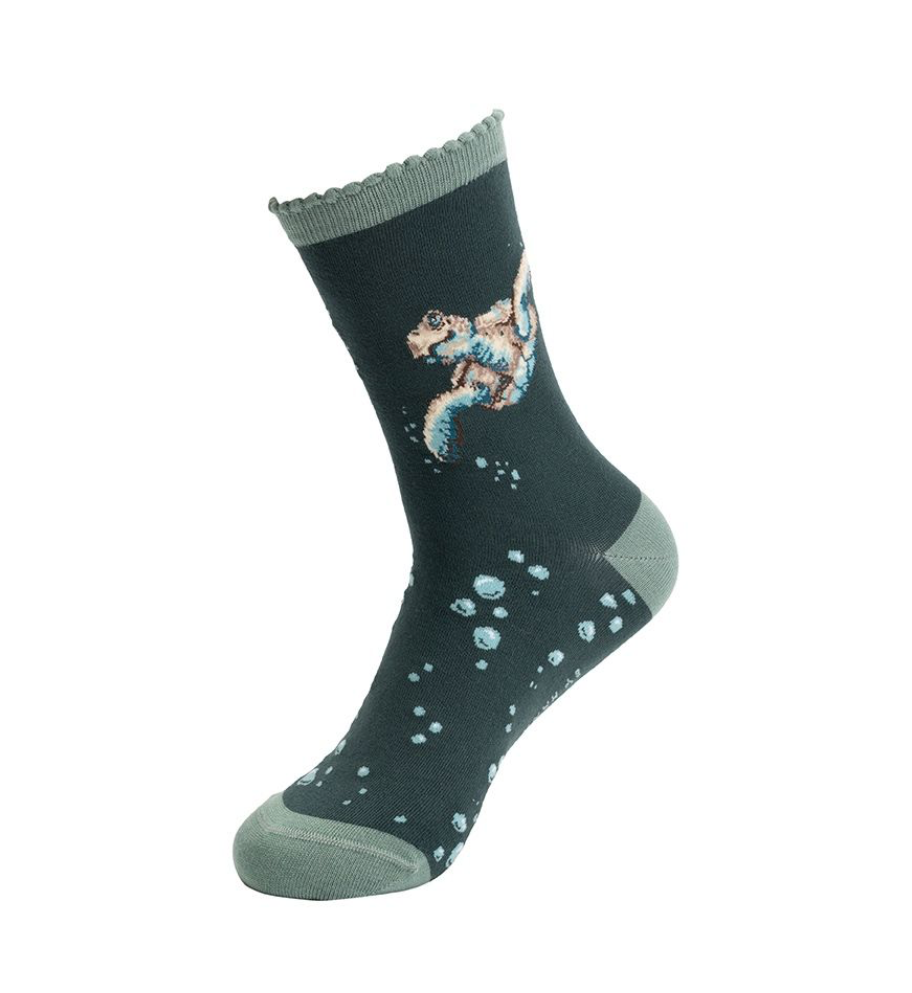 'Swimming School' (Turtle) Ladies Ankle Socks - Wrendale Design
