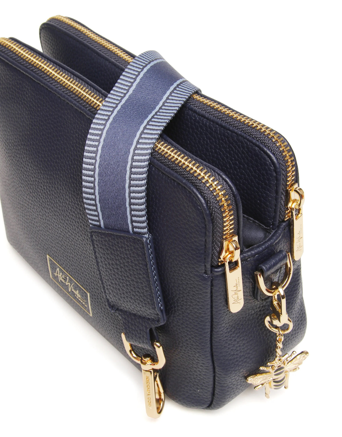 Alice Wheeler - Navy - Kensington Double Zip Crossbody Bag