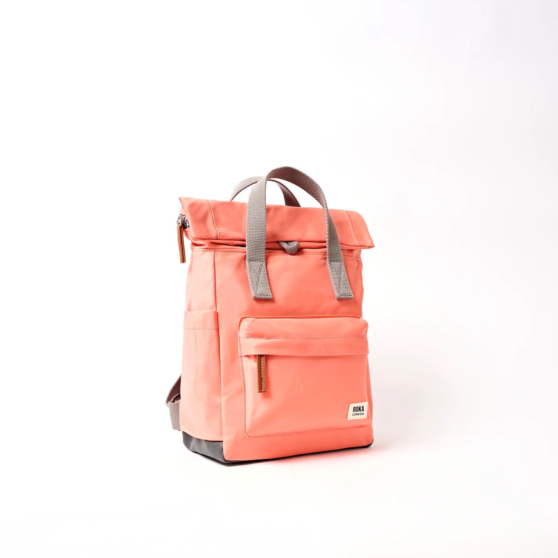 Roka Canfield Roll Top- Recycled Nylon - Small Backpack - Sugar Coral