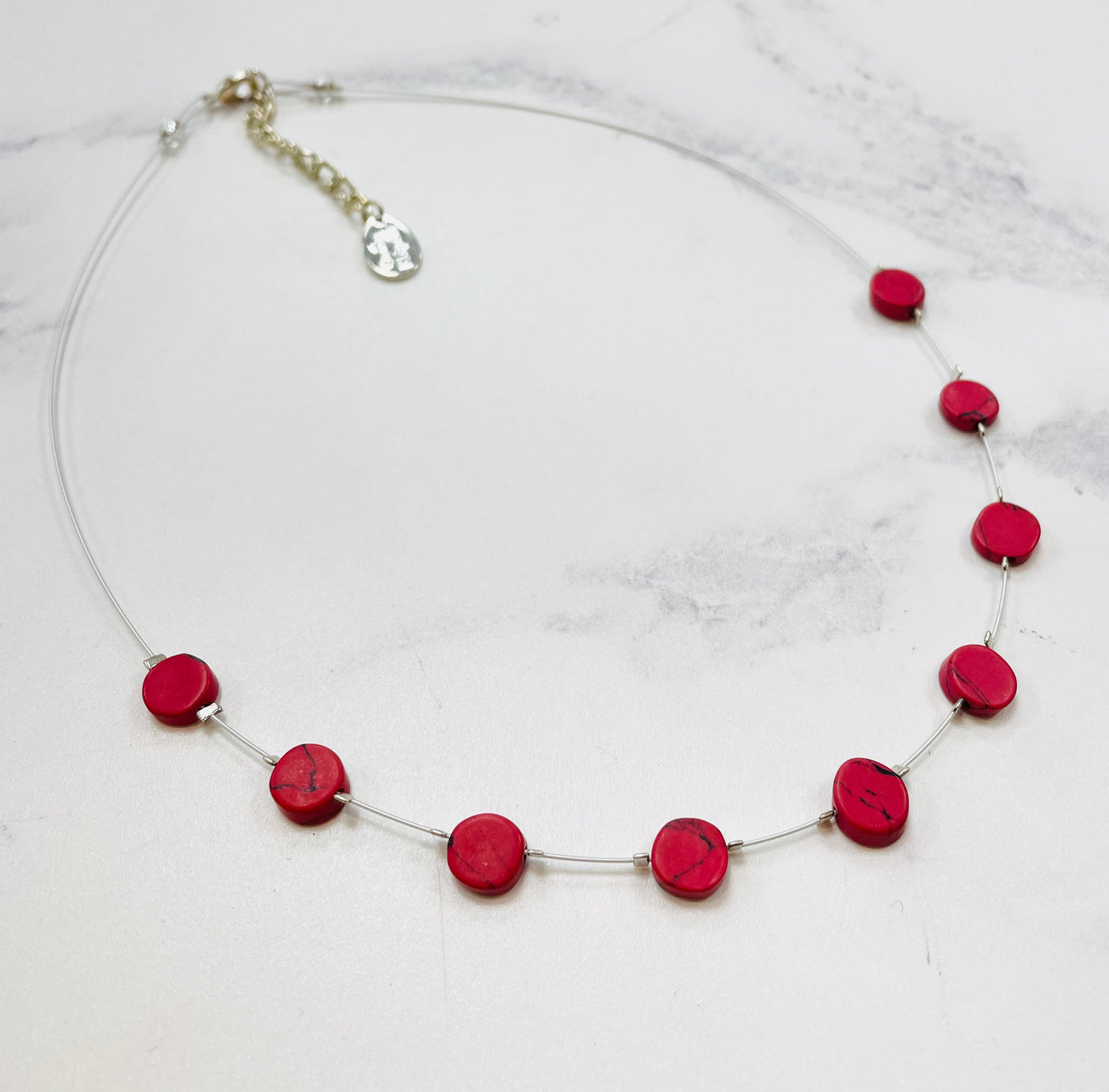 Carrie Elspeth Mosaic Coin Necklace- Red
