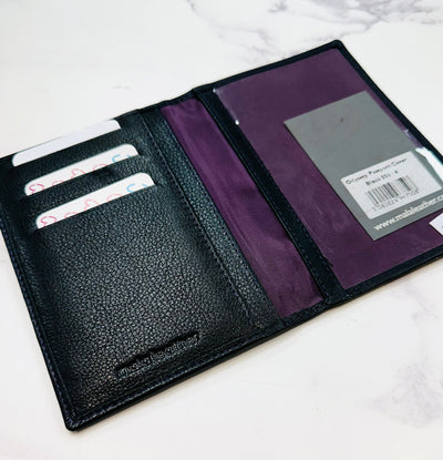 Mala Leather Passport Holder - Black