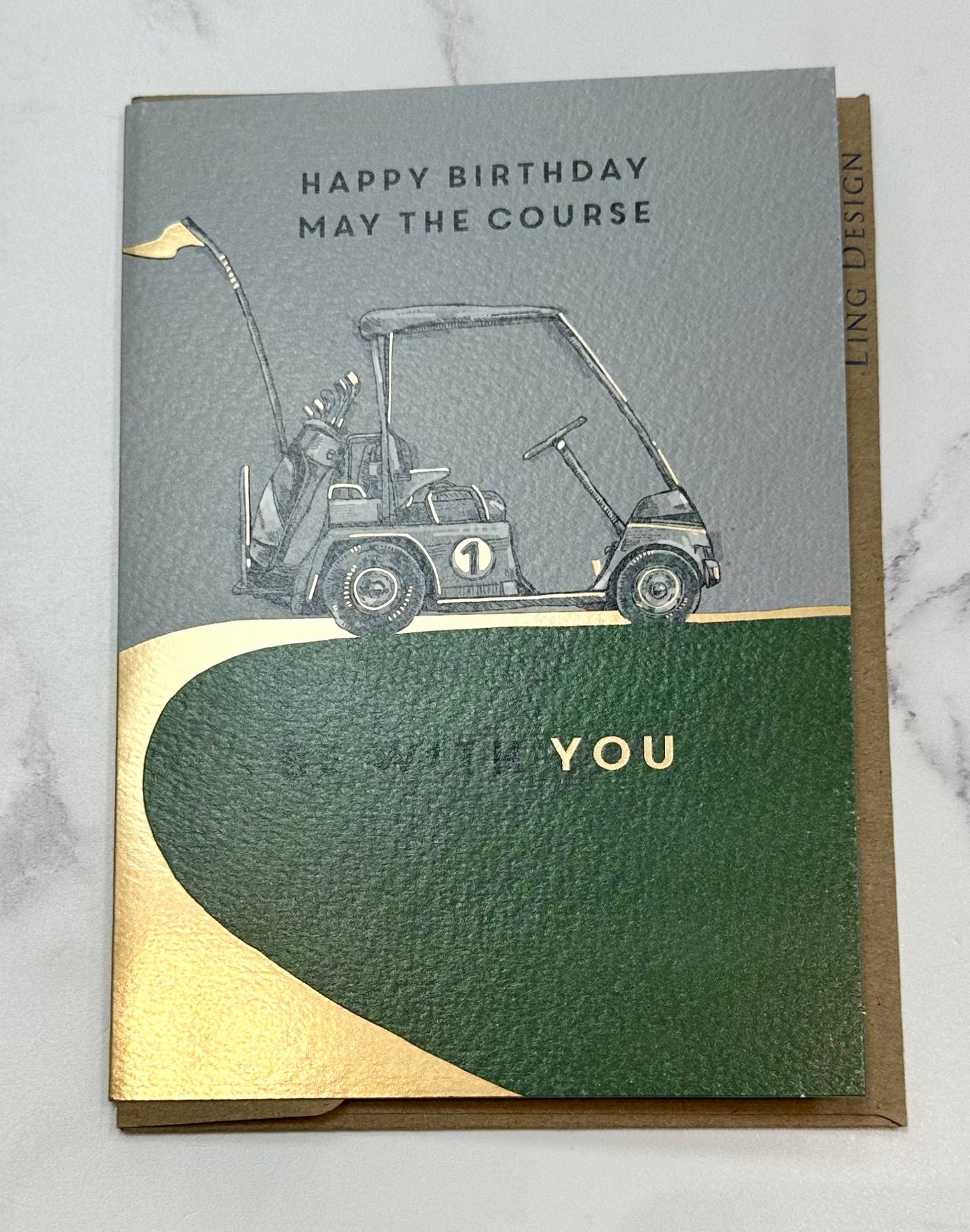 May the Course Be With You Golf Birthday Card - Ling Design