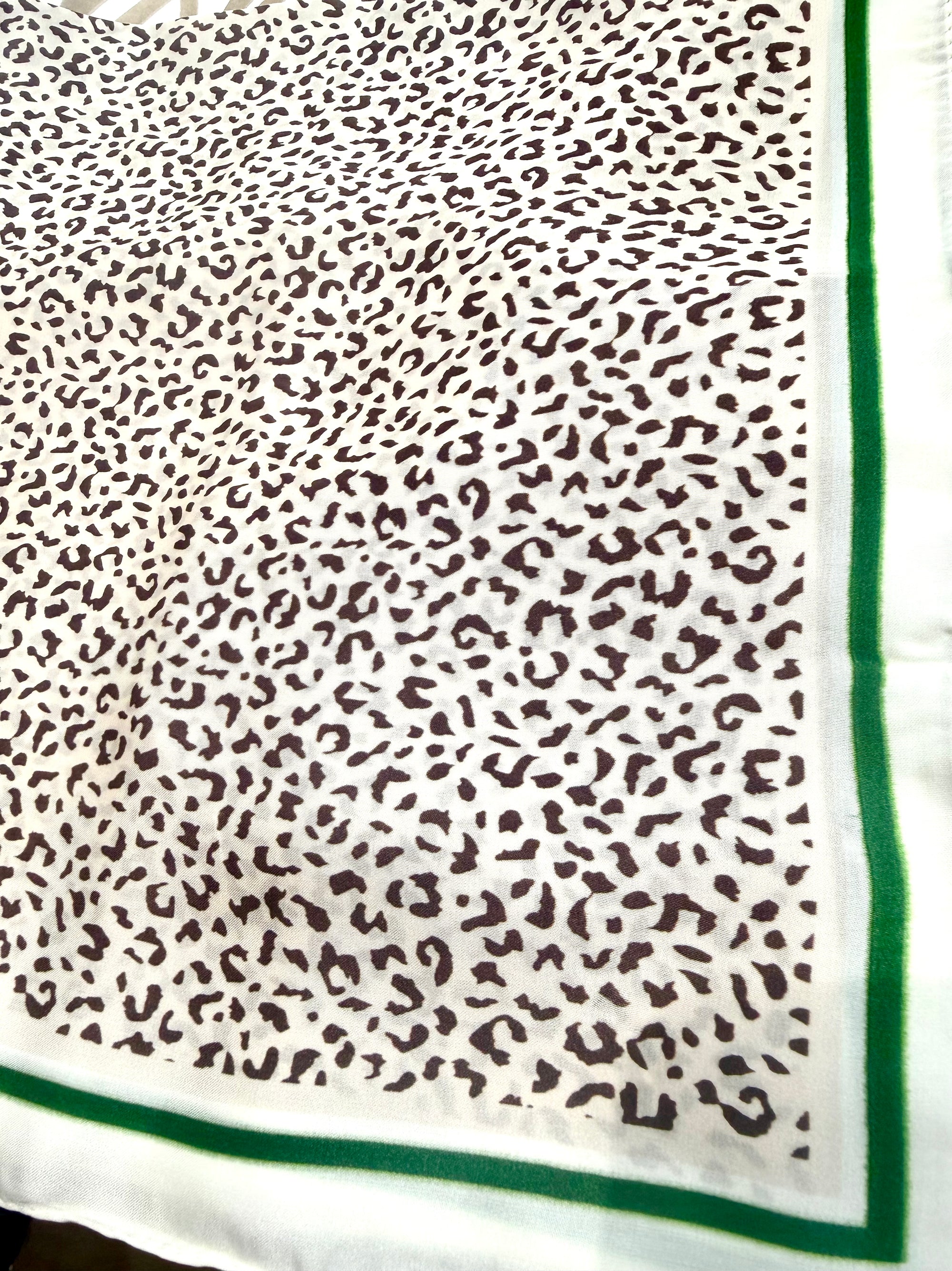 Park Lane - Leopard Neck Scarf - Natural &amp; Emerald Stripe