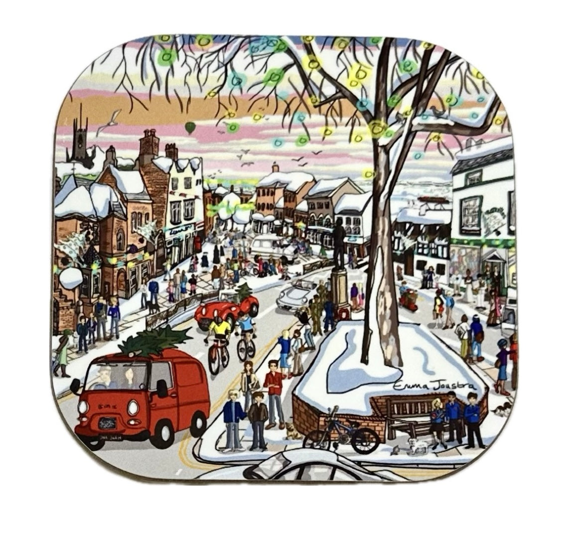 Emma Joustra Christmas Granville Square - Square Stone Coaster