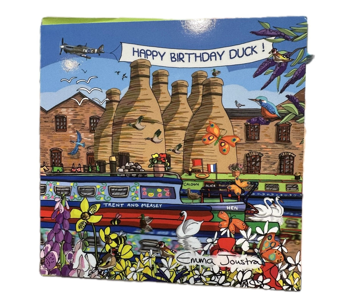 Emma Joustra - Happy Birthday Duck -  Bottle Ovens & Canal Card