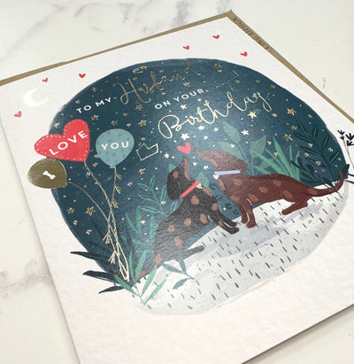 Sausage Dog Love Husband Birthday Card - Ling Design