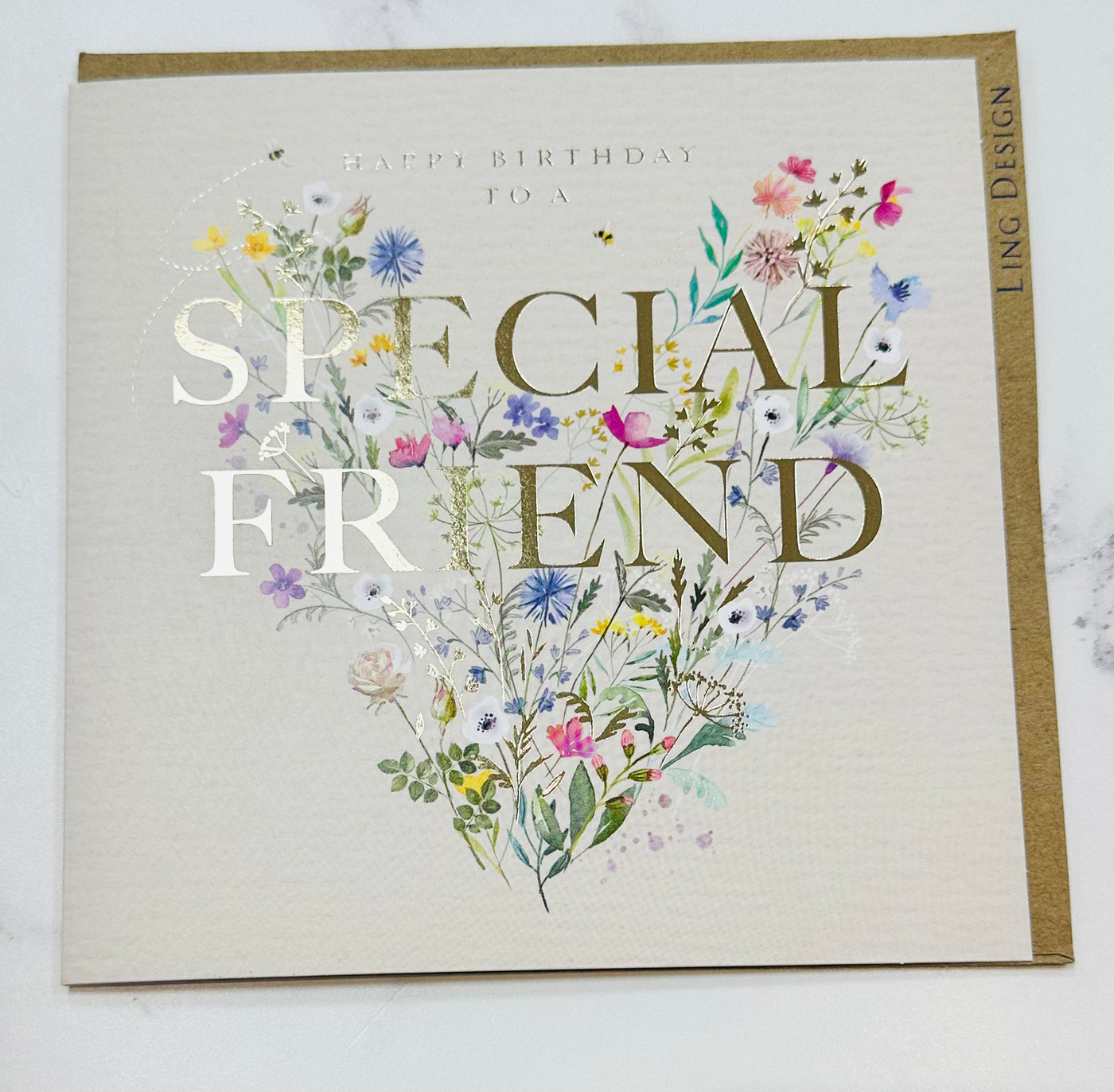 Special Friend Wildflower Florals Card - Ling Design