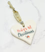 Dimbleby Ceramics Sentiment Hanging Heart - Baby's 1st Christmas Robin
